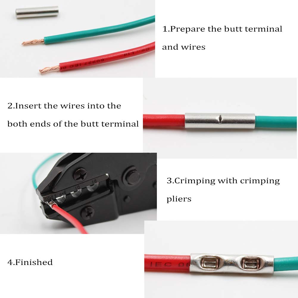 10Pcs Non Insulated Butt Connectors B823