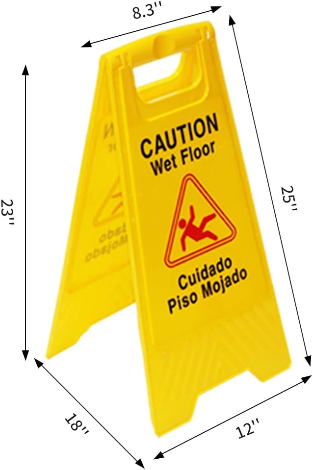 10 Pack Double Sided Yellow Wet Floor Sign H888108