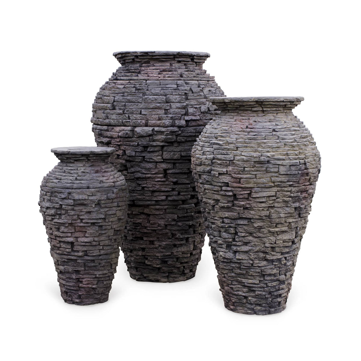 Large Stacked Slate Urn C3936
