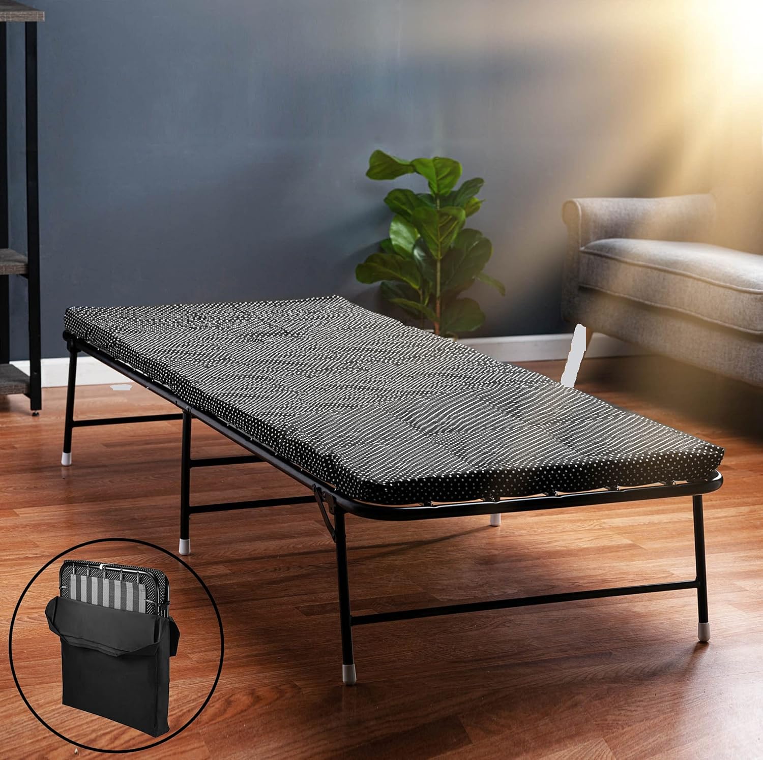 Folding Bed with Memory Foam Mattress and Carry Bag A5861