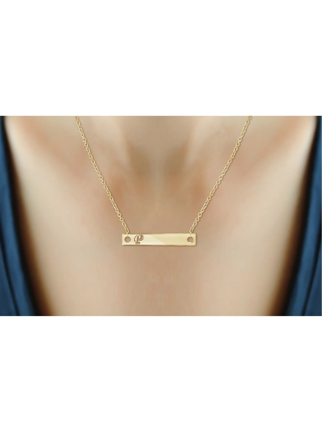 14K Gold Over Silver Bar Necklace T276047