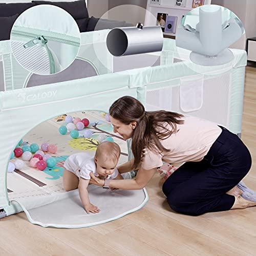 Extra Large Play Yard with Window Gates (79x59x27 Inches, Grey) J948199