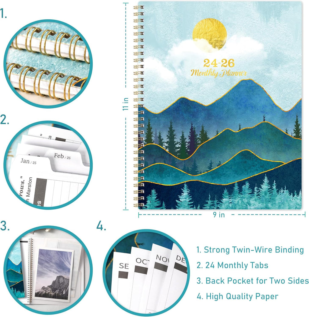 2-Year Monthly Planner 9" × 11" with Flexible Cover T385794