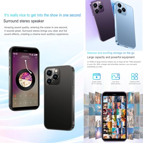 Black 3.0 Inch Android 8.1 Smartphone 2GB RAM 16GB ROM O594