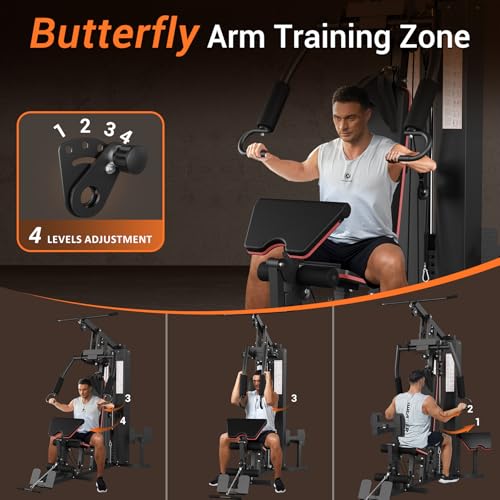 150LBS Weight Stack Home Gym Station with Pulley System Y36240