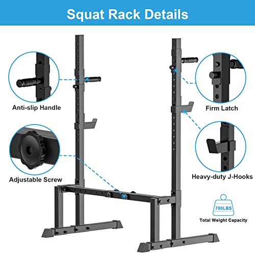 Adjustable Barbell Rack Squat Stand Bench Press Rack 550LBS Max Load Weight Lifting C238