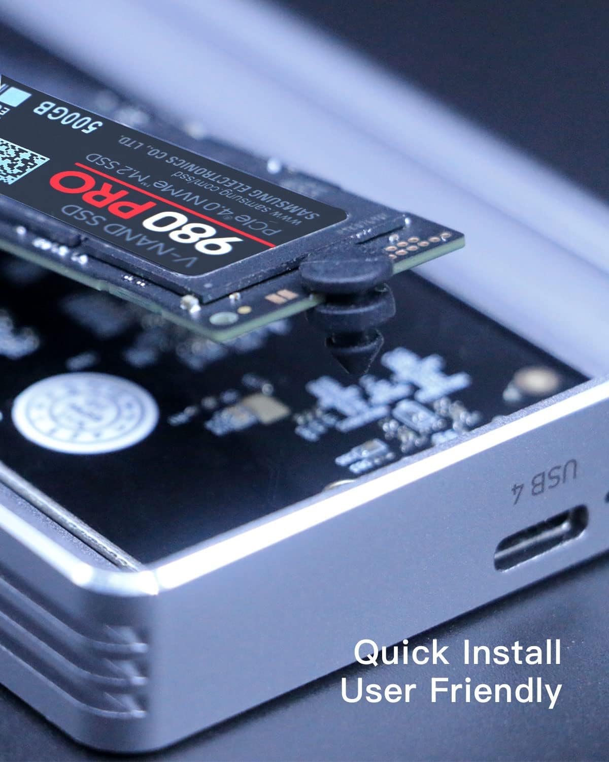 USB4 Enclosure for NVMe M.2 SSD, Aluminum External Hard Drive Enclosure V2237