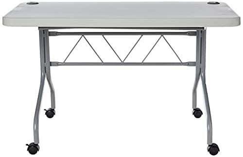 Resin Multi Purpose Flip Table with Locking Casters D245667