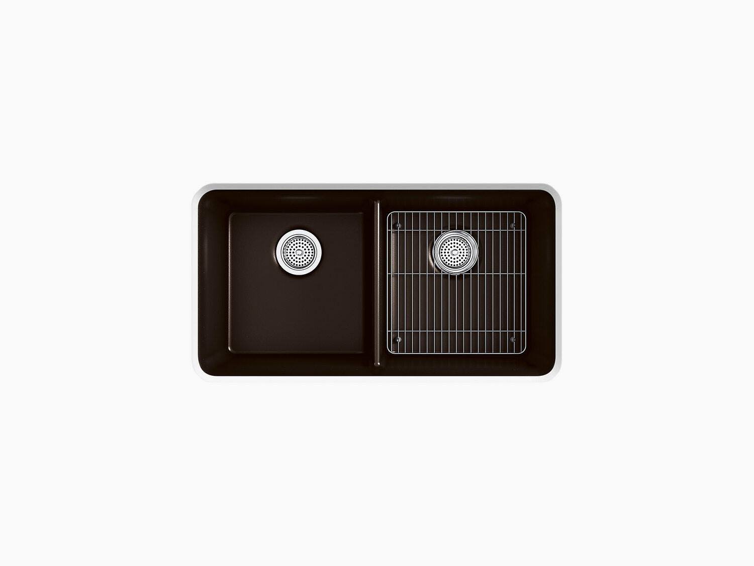 Matte Grey Undermount Double-Equal Kitchen Sink with Rack A814977
