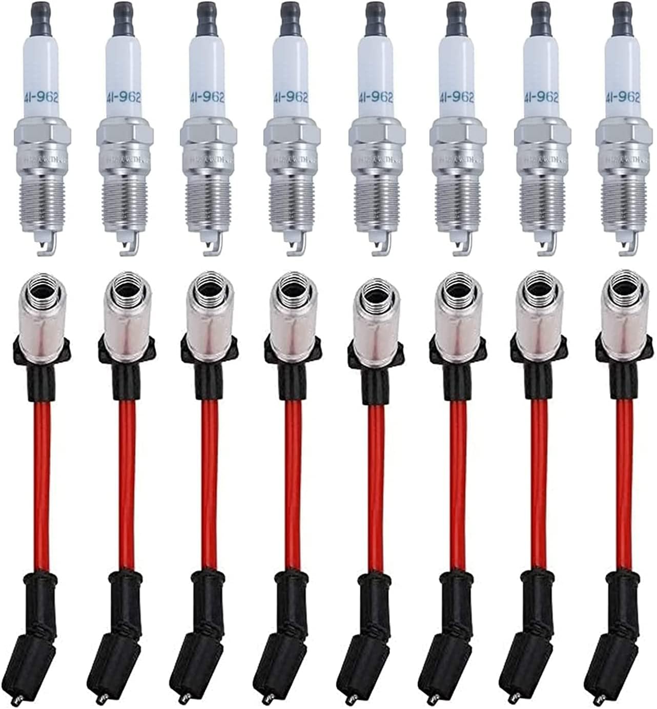Spark Plugs 8 pcs and Spark Plug Wires 8 pcs Pack of 2 C1393