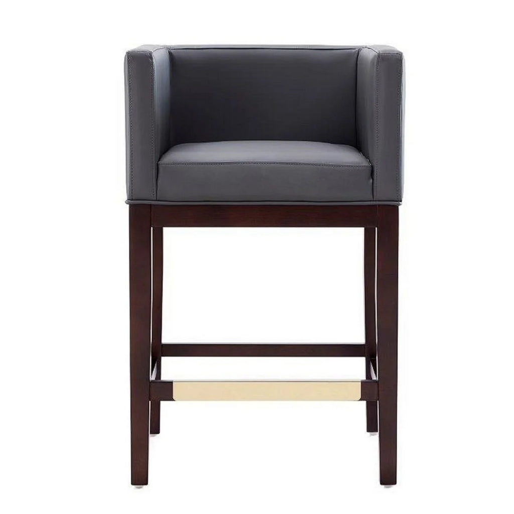 Grey and Dark Walnut Beech Wood Counter Height Bar Stool L2989