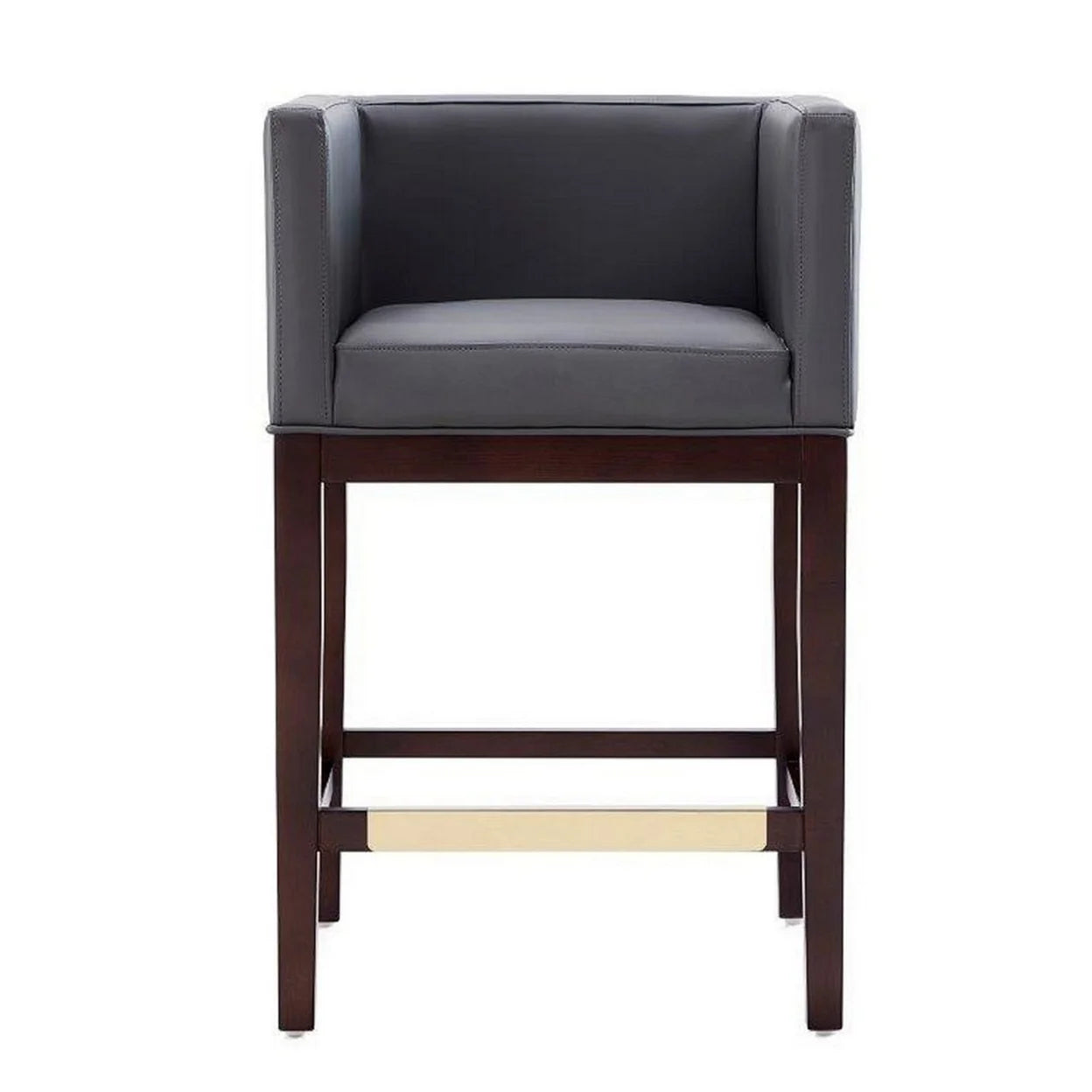 Grey and Dark Walnut Beech Wood Counter Height Bar Stool L2989
