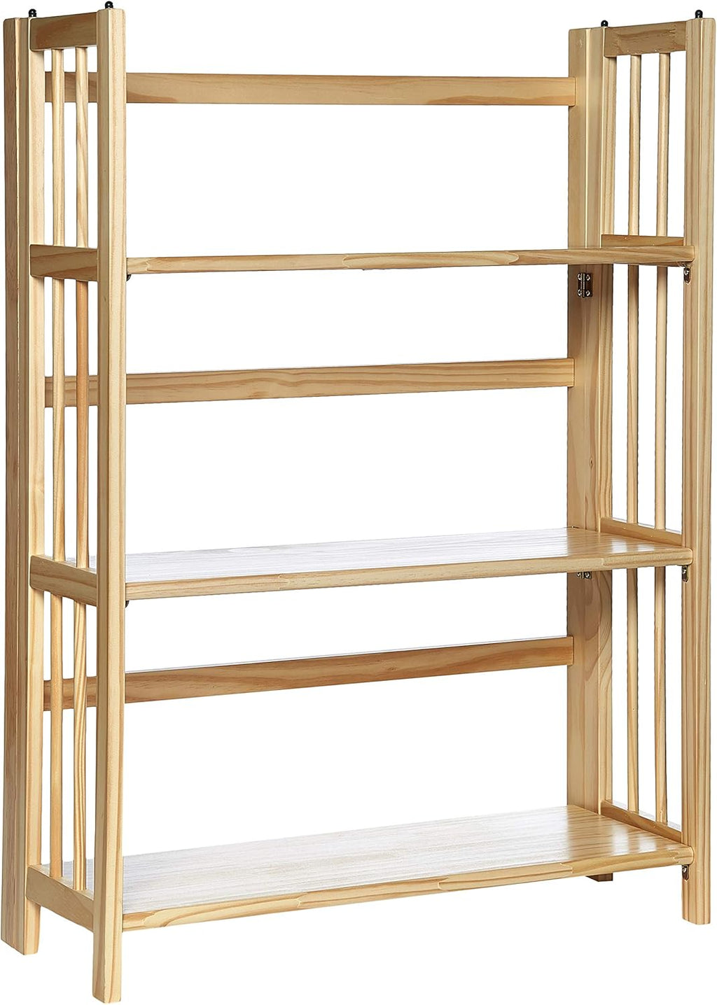 Mahogany 3-Shelf Folding Stackable Bookcase R133890