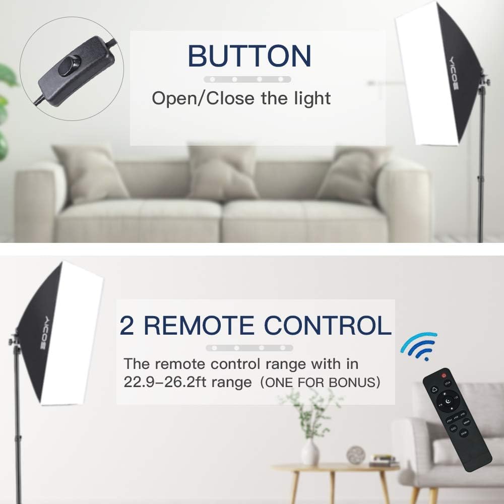 Softbox Lighting Kit Continuous Lighting System with 5700K Light Bulb C183003