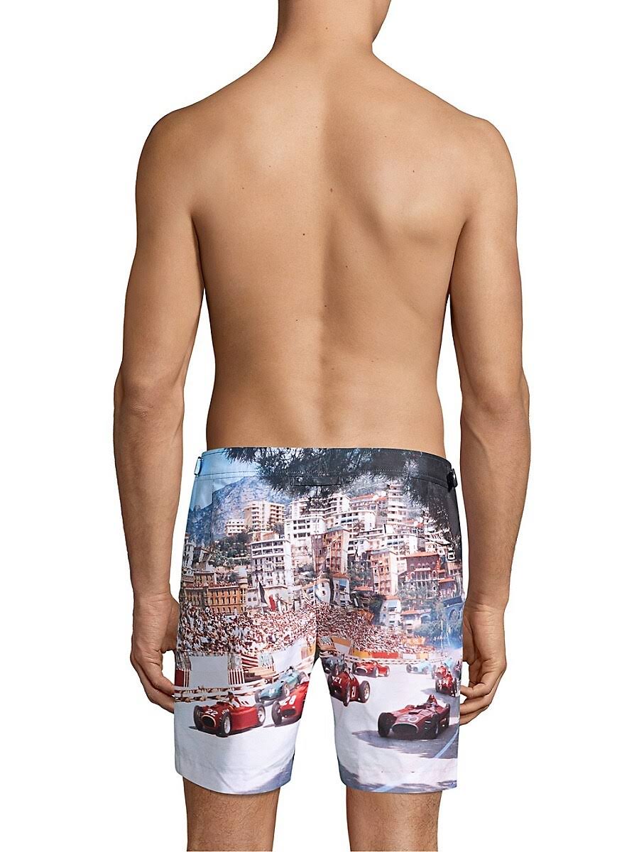 Blue Photographic Swim Trunks V486