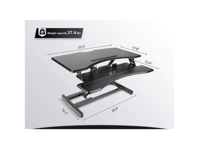 Standing Desk Converter with Height Adjustable Tabletop Workstation Riser F874