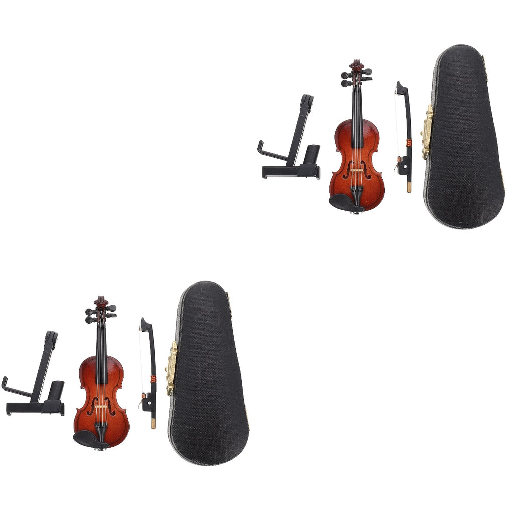 Violin Ornaments Baby Doll Toys Tabletop Decor 2 Sets J75234