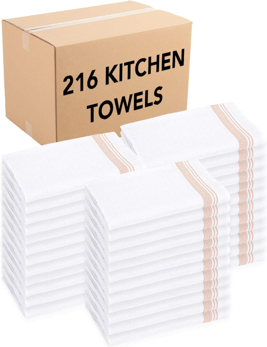 Oversized 100 Percent Cotton Kitchen Towels, Blue Stripes, 216 Bulk Case Pack C788