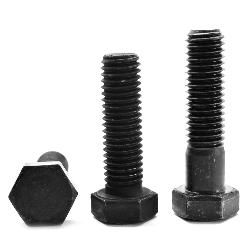 7/16x22-14 x 1 1/2x22 (FT) Coarse Thread Grade 5 Hex Cap Screw (Bolt) - USA Medium Carbon Steel Black Oxide Pk 500 T8108
