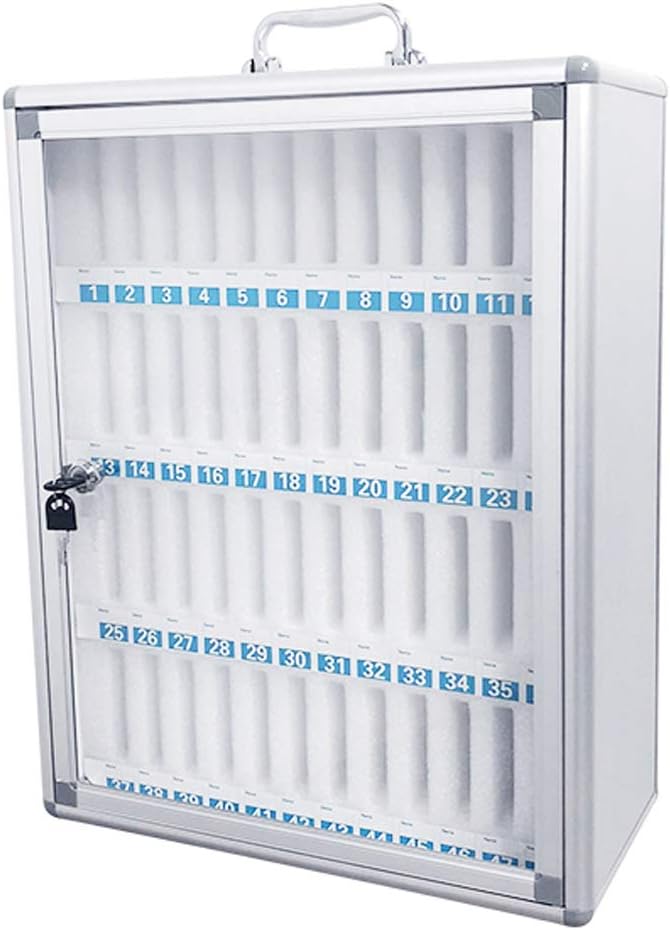 Aluminum Alloy Wall-Mounted Locked Cell Phones Storage Cabinet (36 Slots) I30503