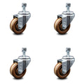 Set of 4 Swivel Caster with 3x22 Wheels and 10mm Stem K733007