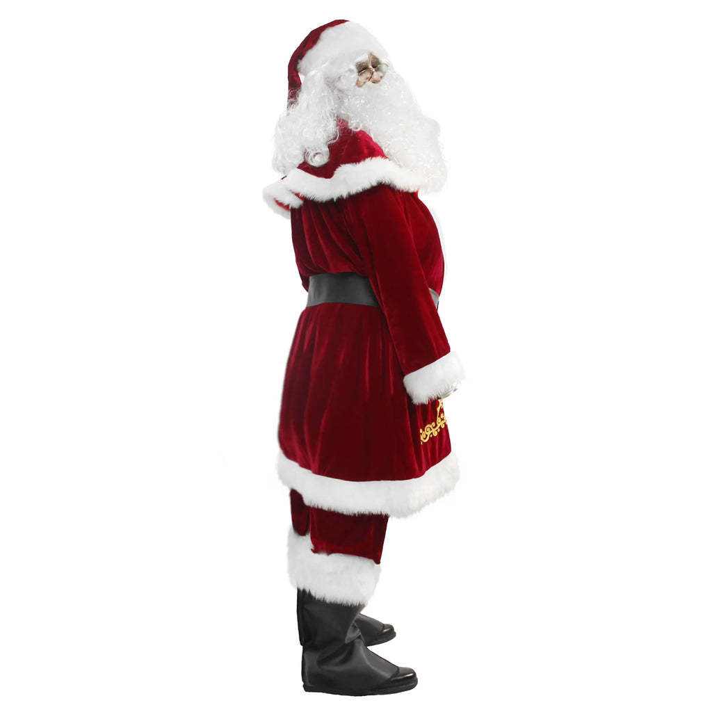 Deluxe Velvet Santa Claus Suit Set 12pcs -XXL R623207