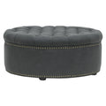 Grey Linen Tufted Ottoman X86551