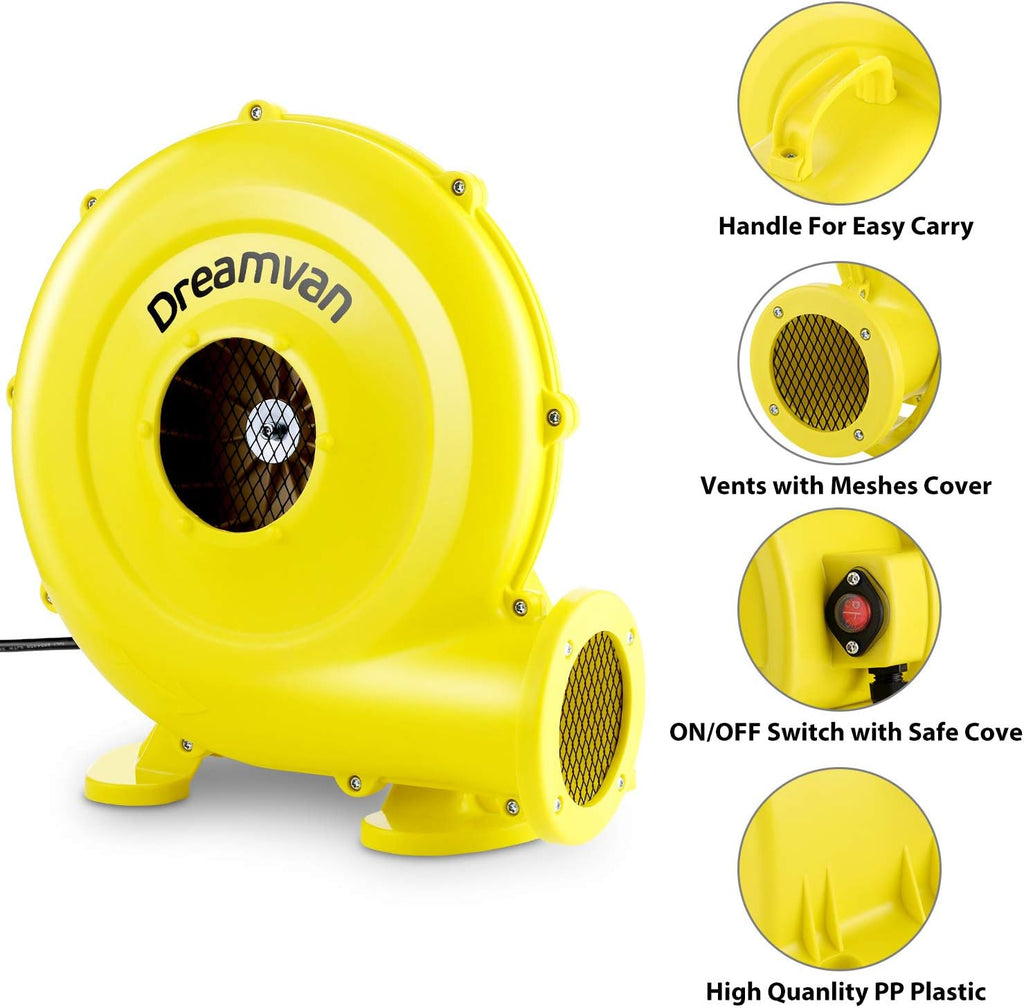 Yellow Commercial Inflatable Blower 750W 1HP G6575