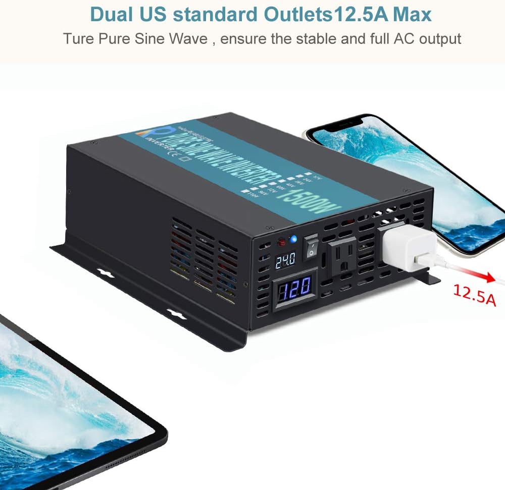 1500W 24V Pure Sine Wave Power Inverter W24769
