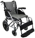 Silver Ergonomic Transport Wheelchair with Swing Away Footrest A271660