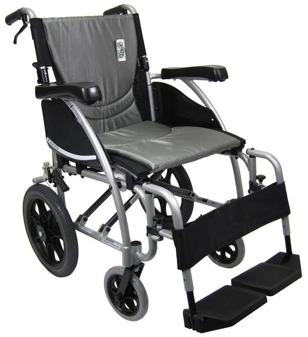 Silver Ergonomic Transport Wheelchair with Swing Away Footrest A271660
