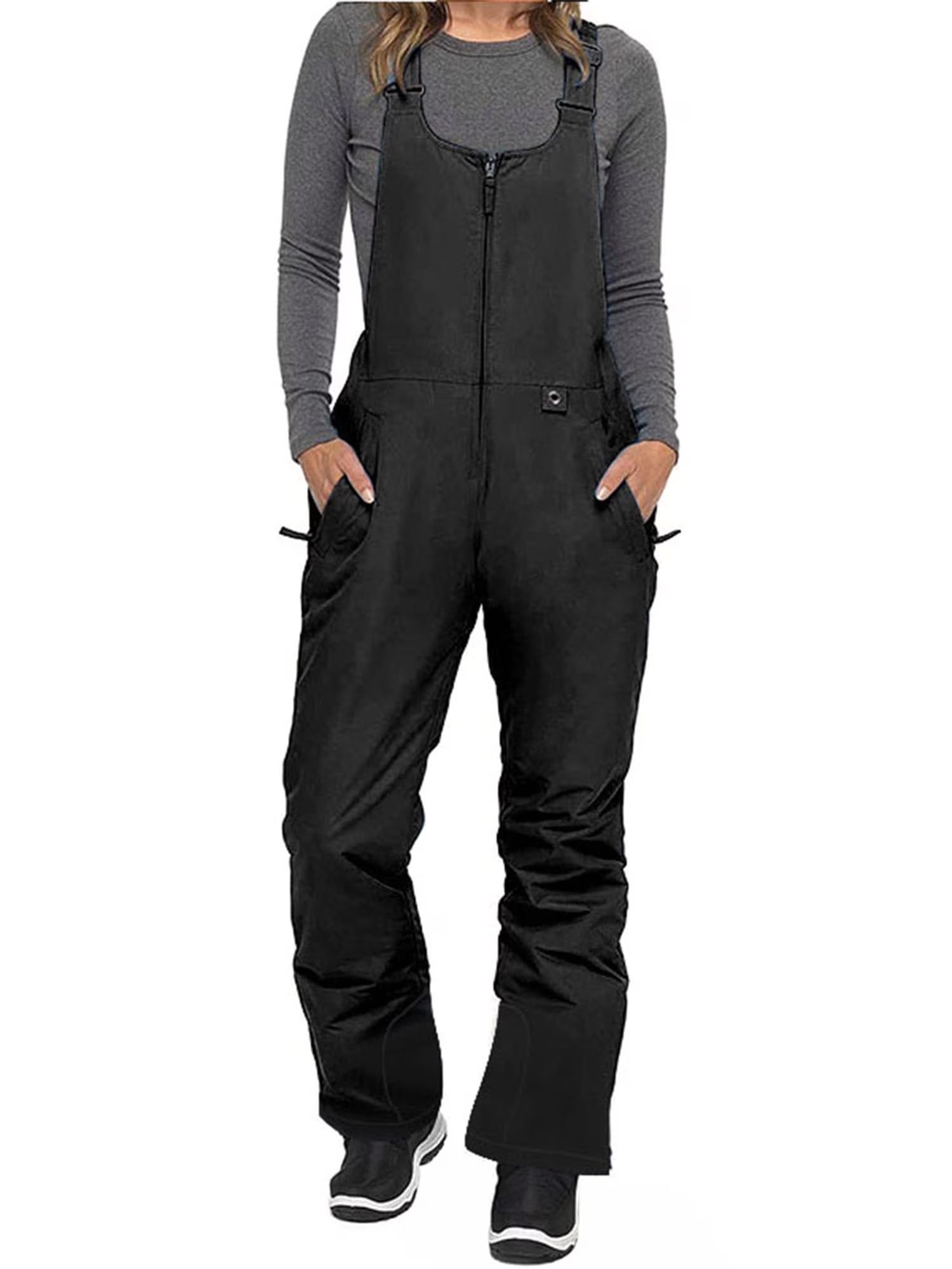 Waterproof Insulated Ski Bibs Overalls with Pockets Q379