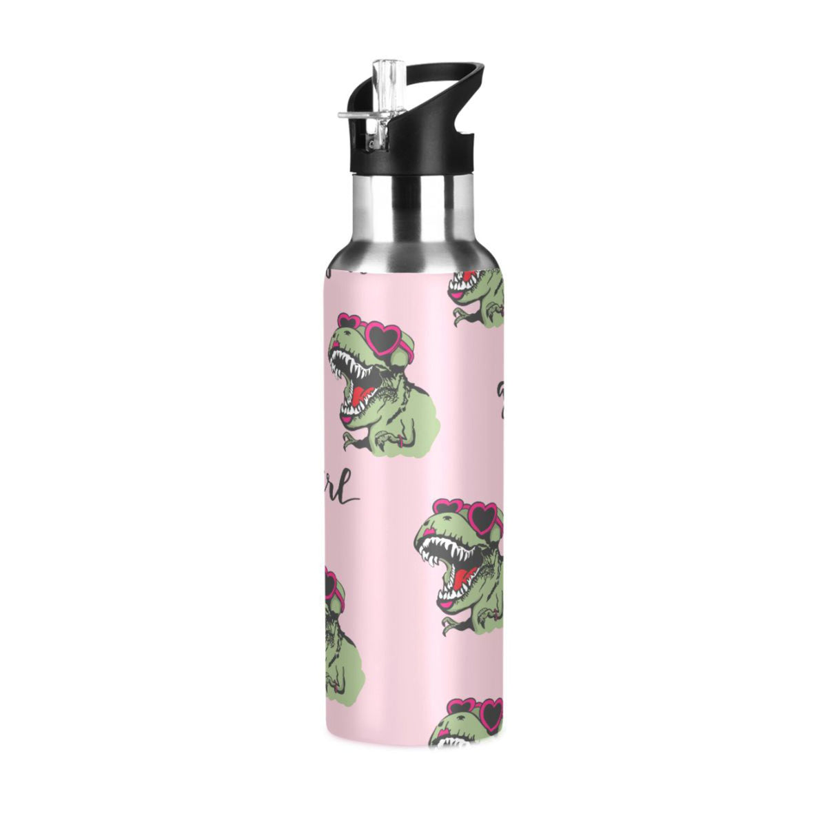 Pink Stainless Steel Insulated Water Bottle with Straw Lid E18676