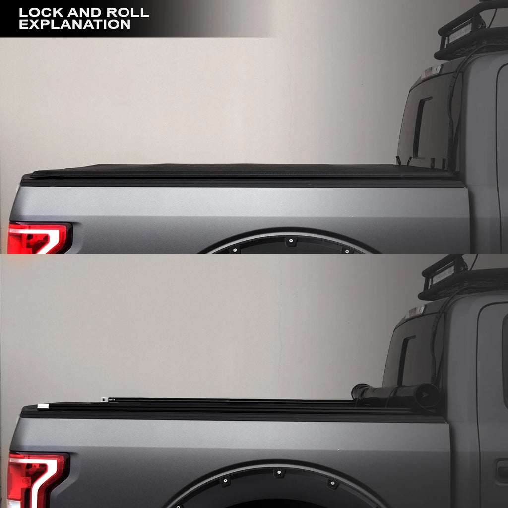 Lock And Roll Up Tonneau Cover Black 6.5 Feet Short Bed M25245