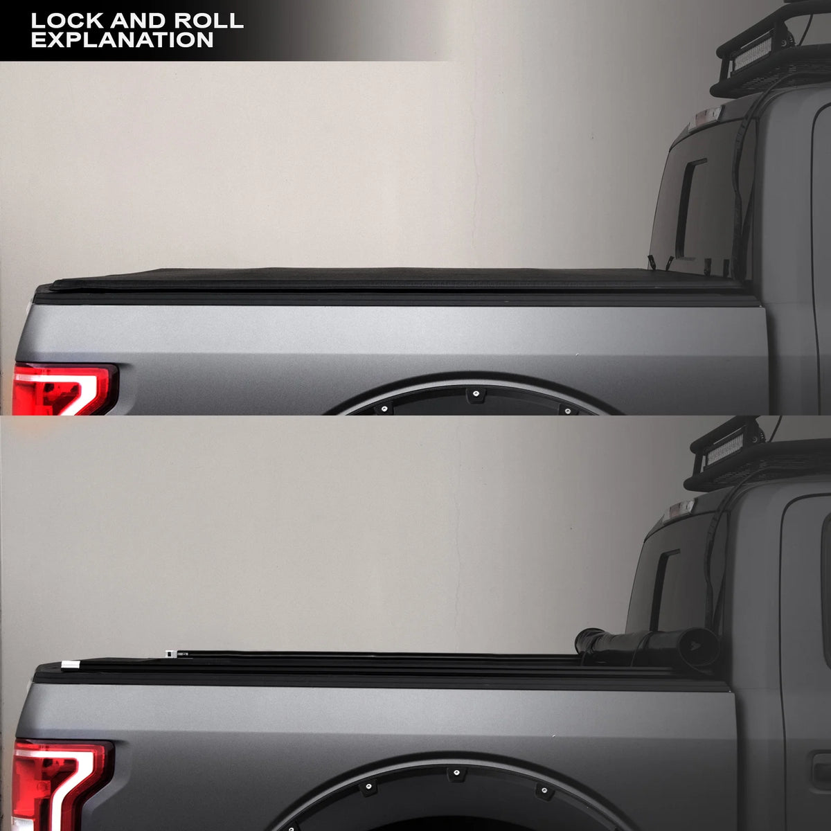 Lock And Roll Up Tonneau Cover Black 6.5 Feet Short Bed M25245