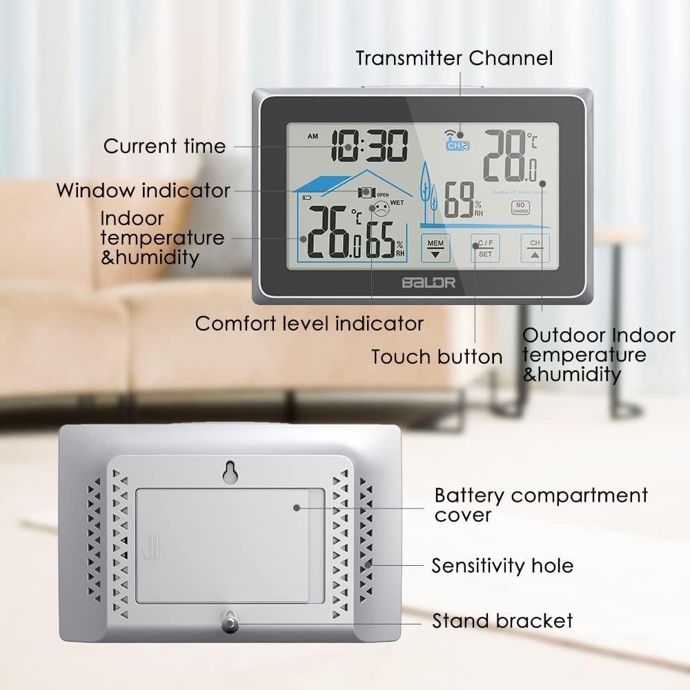 Wireless Indoor Outdoor Weather Station with Atomic Clock W4726
