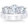14k White Gold Three Stone Engagement Ring Q59013