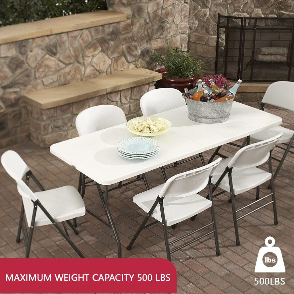 6 ft Plastic Folding Table with Carrying Handle O787