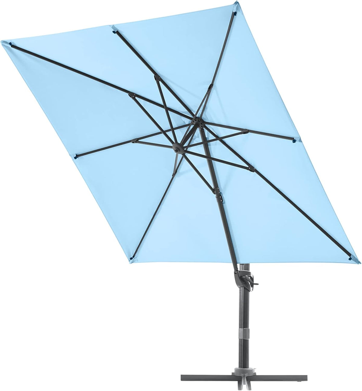 Beige 9x9 ft. Square Aluminum Cantilever Patio Umbrella U43324