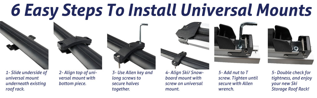 2PCS Universal Car Ski Snowboard Roof Racks Mount X90764