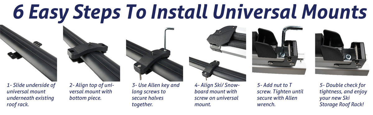 2PCS Universal Car Ski Snowboard Roof Racks Mount X90764
