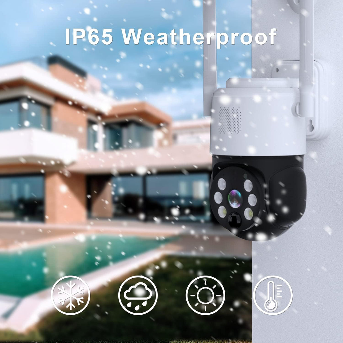 Solar Security Camera Outdoor Wireless Pan Tilt Battery Powered Auto Tracking 1080P WiFi PTZ Camera Home Surveillance PIR Motion Detection Two-Way Audio Color Night Vision SD/Cloud Storage F625076