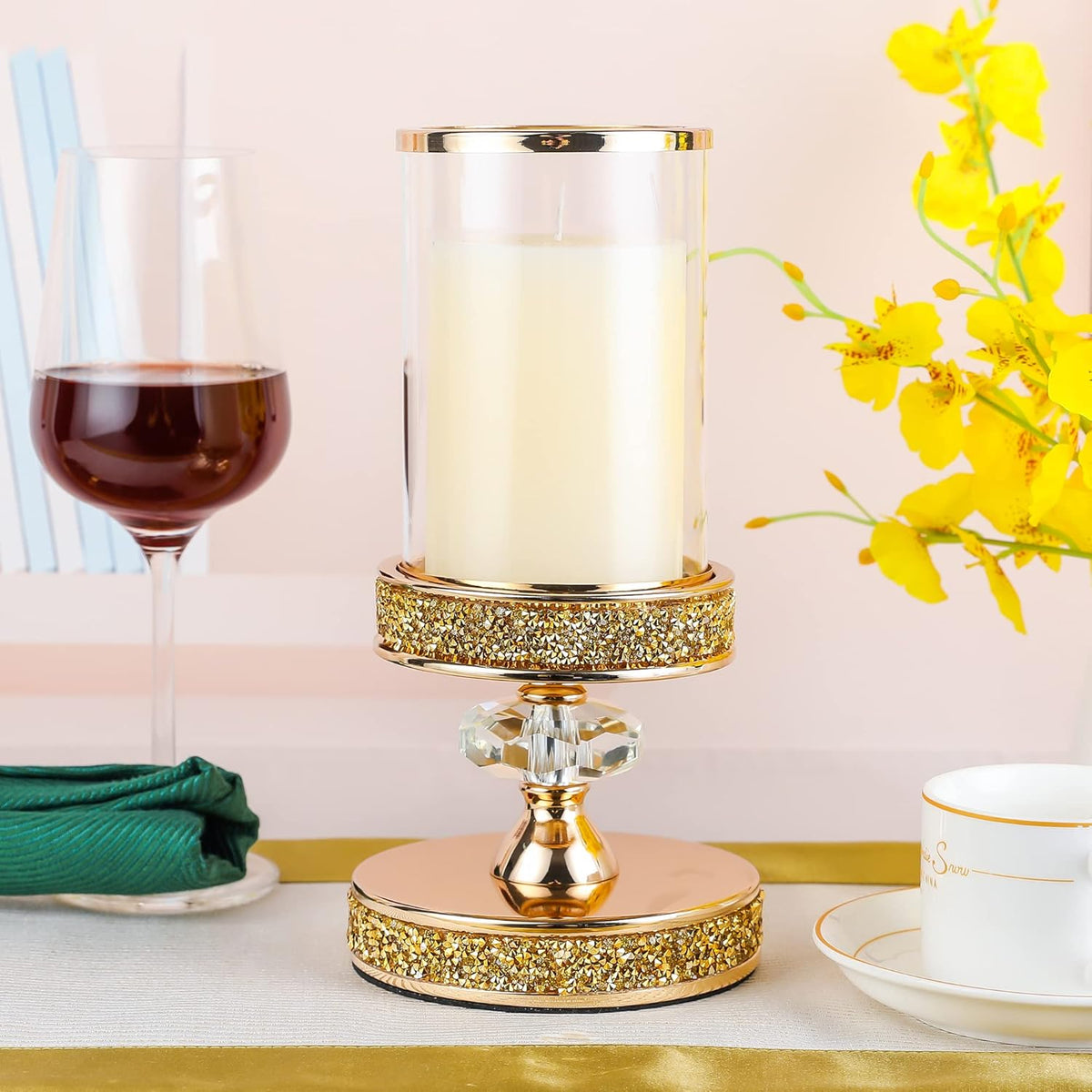 Crystal Pillar Candle Holder X364