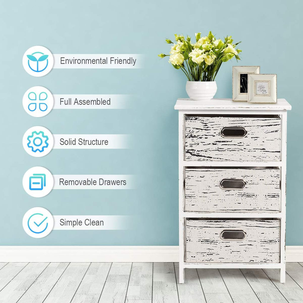 3 Fabrics Storage Drawer Units with Wood Frame B719