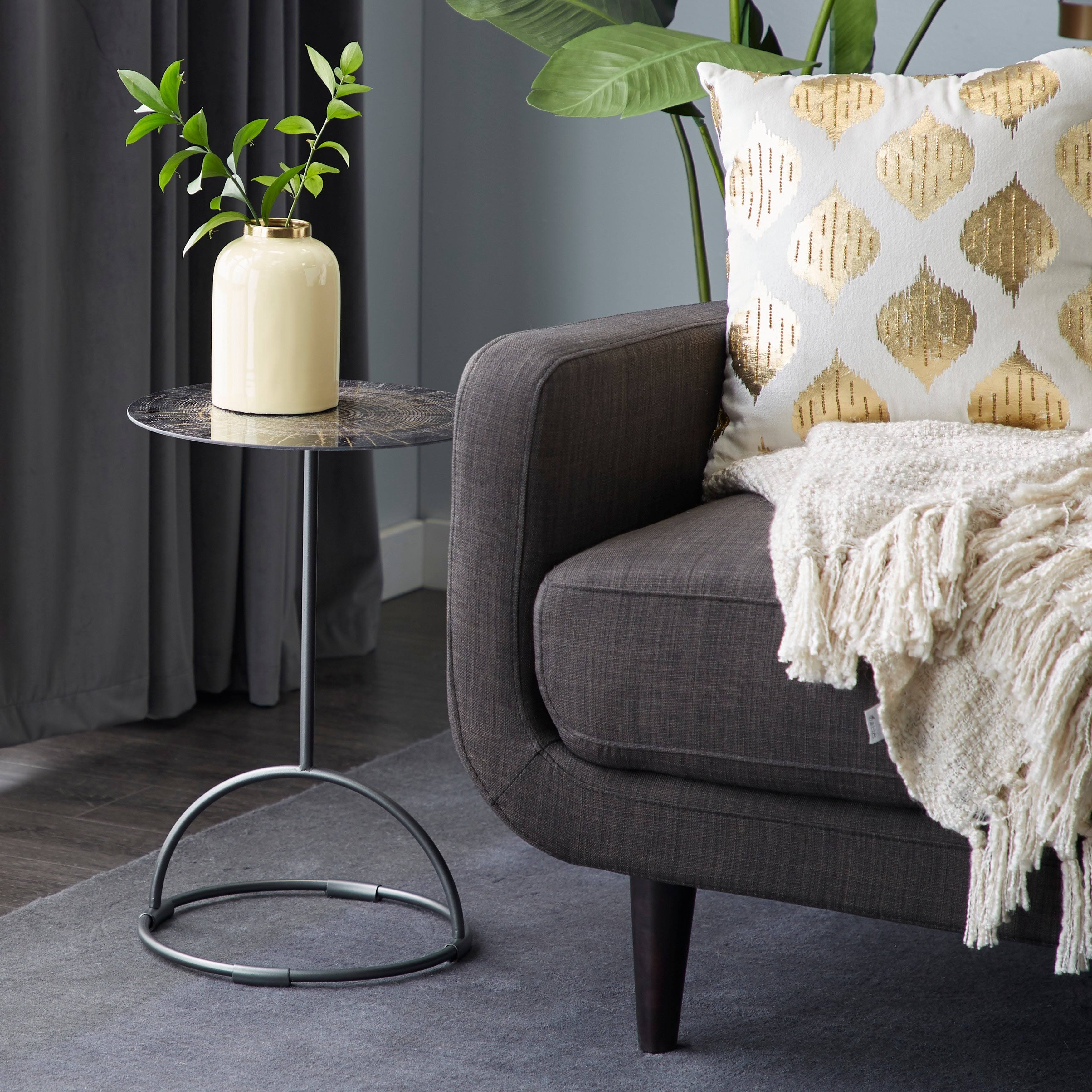 Blue Contemporary Metal Accent Table B771