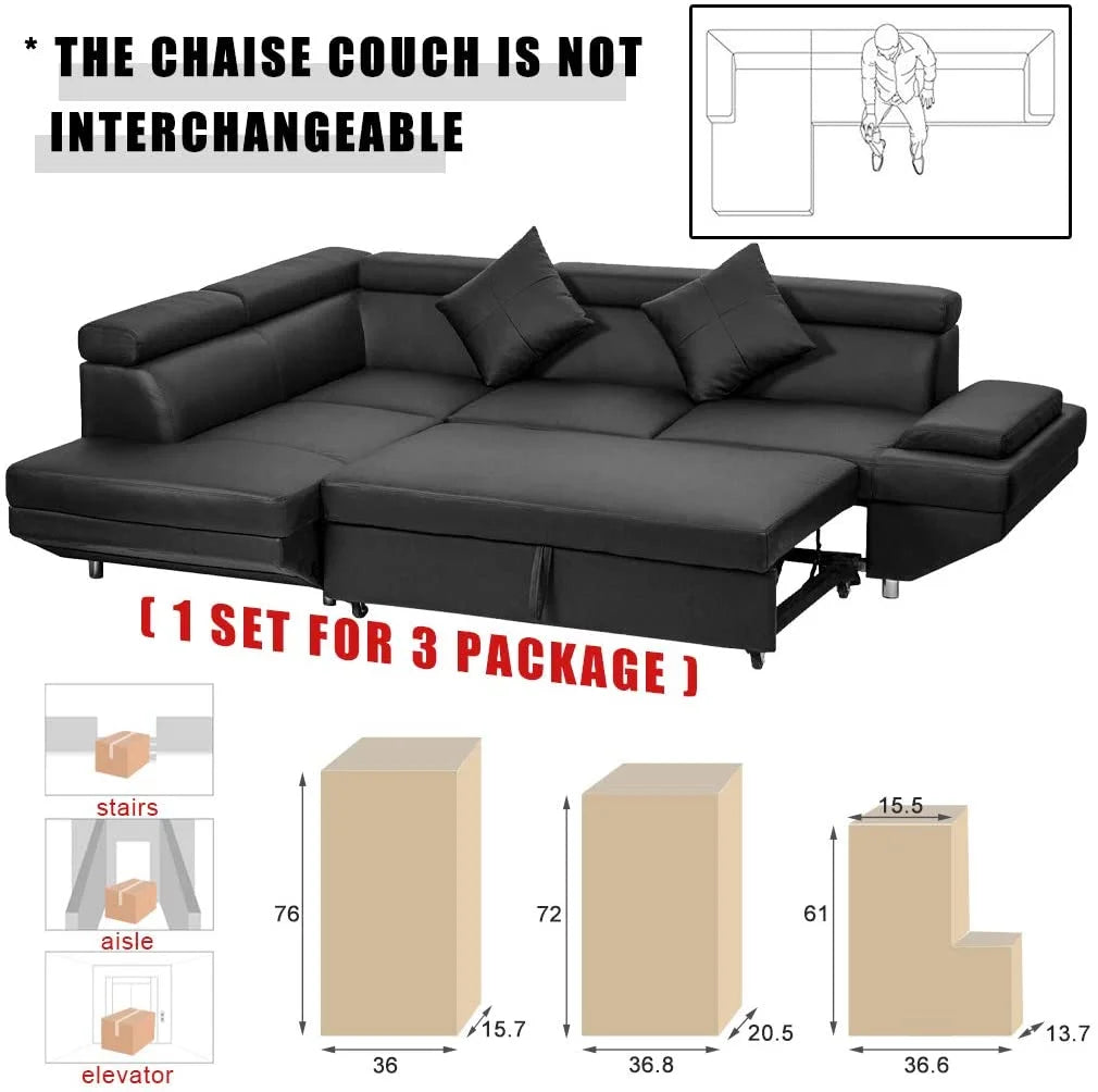 2 Piece Faux Leather Sectional Sofa N1136
