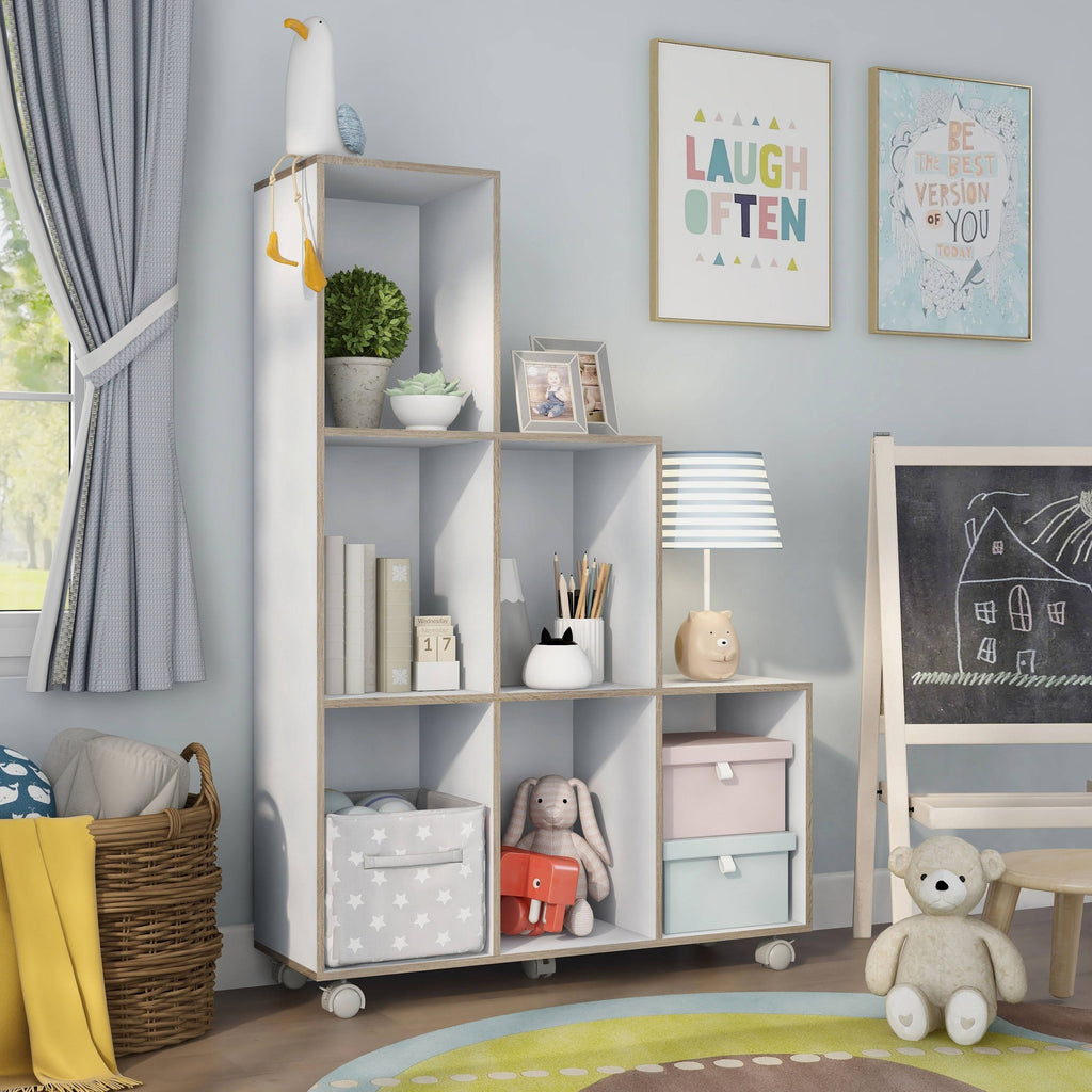 White 6-Shelf Display Cabinet E888