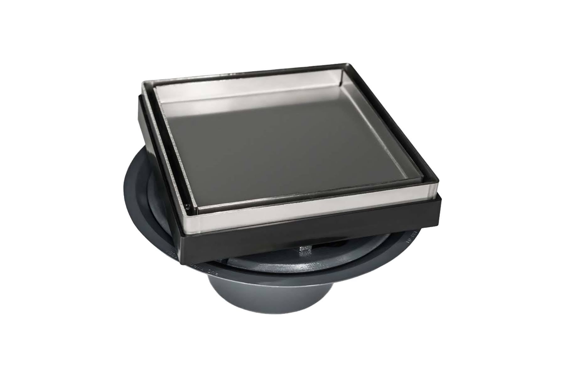 Polished Stainless Tile Insert Complete Kit with Cast Iron Drain Body A284894