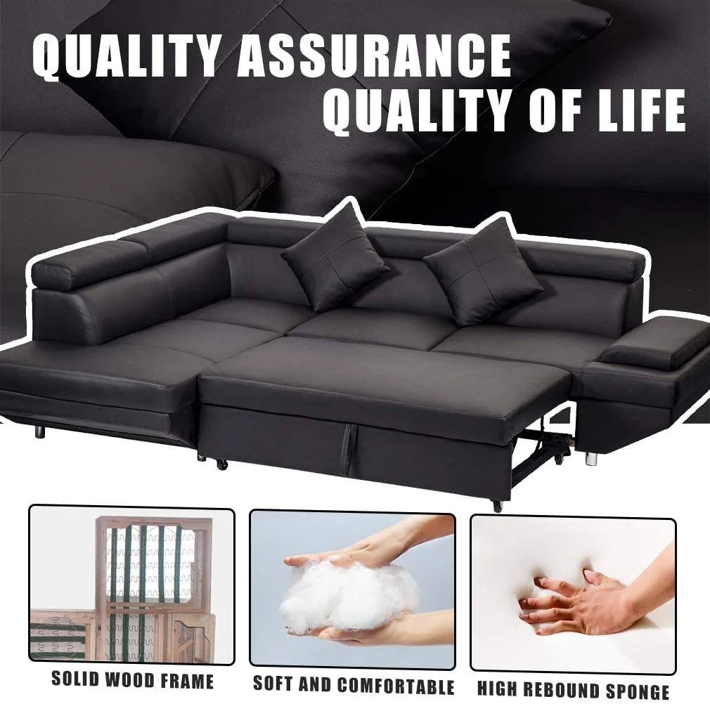 2 Piece Faux Leather Sectional Sofa N1136