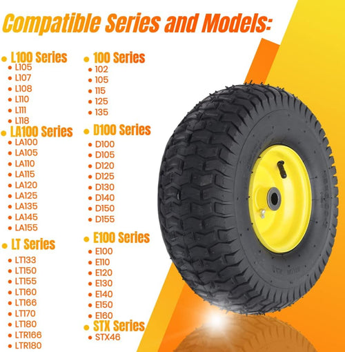 (2 Pack) 15" x 6.00-6" Front Tire and Wheel Assemblies Q900440